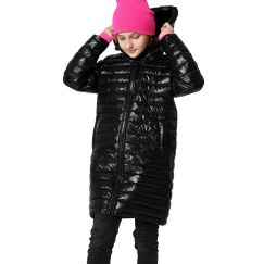 Куртка демісезонна довга для дівчинки чорна X-Woyz DT-8342-8 60138