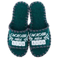 Женские фетровые тапочки зеленые  152