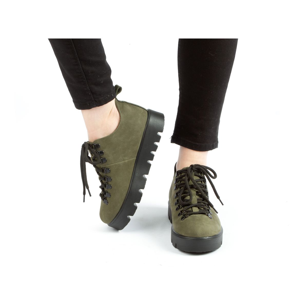Туфлі  жіночі демісезонні Agata з нубука хакі