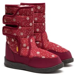 Дутики жіночі в сніжинки Aurora бордові