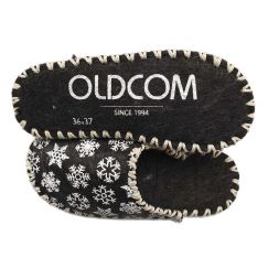 Комнатные тапочки фетровые детские темно серые в снежинки