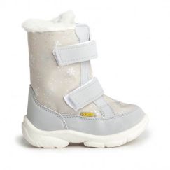 Дитячі чоботи-дутики зимові ALASKA бежеві з сніжинками