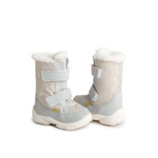 Дитячі чоботи-дутики зимові ALASKA бежеві з сніжинками