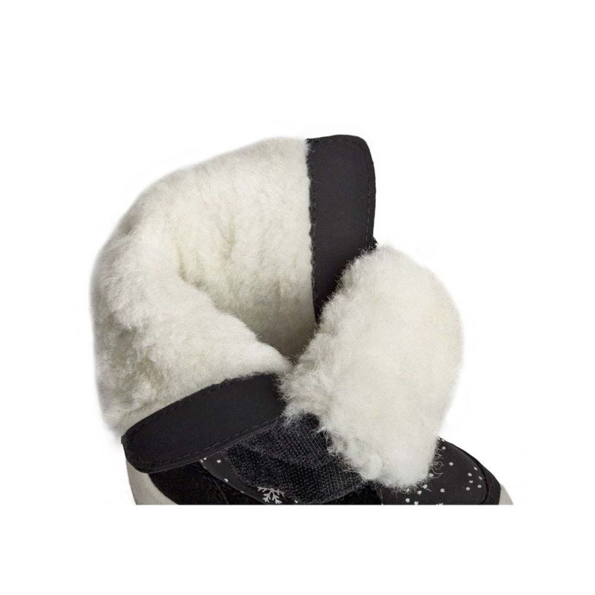 Дитячі чоботи-дутики зимові  ALASKA чорні з сніжинками