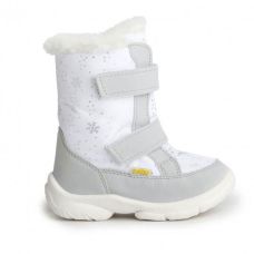Дитячі чоботи-дутики зимові  ALASKA білі з сніжинками