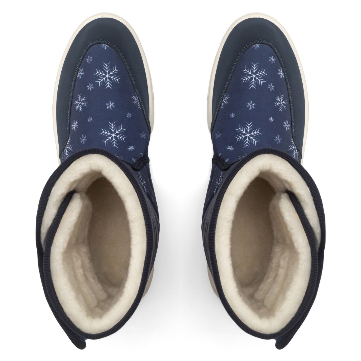 Дутики женские в снежинки Aurora синие