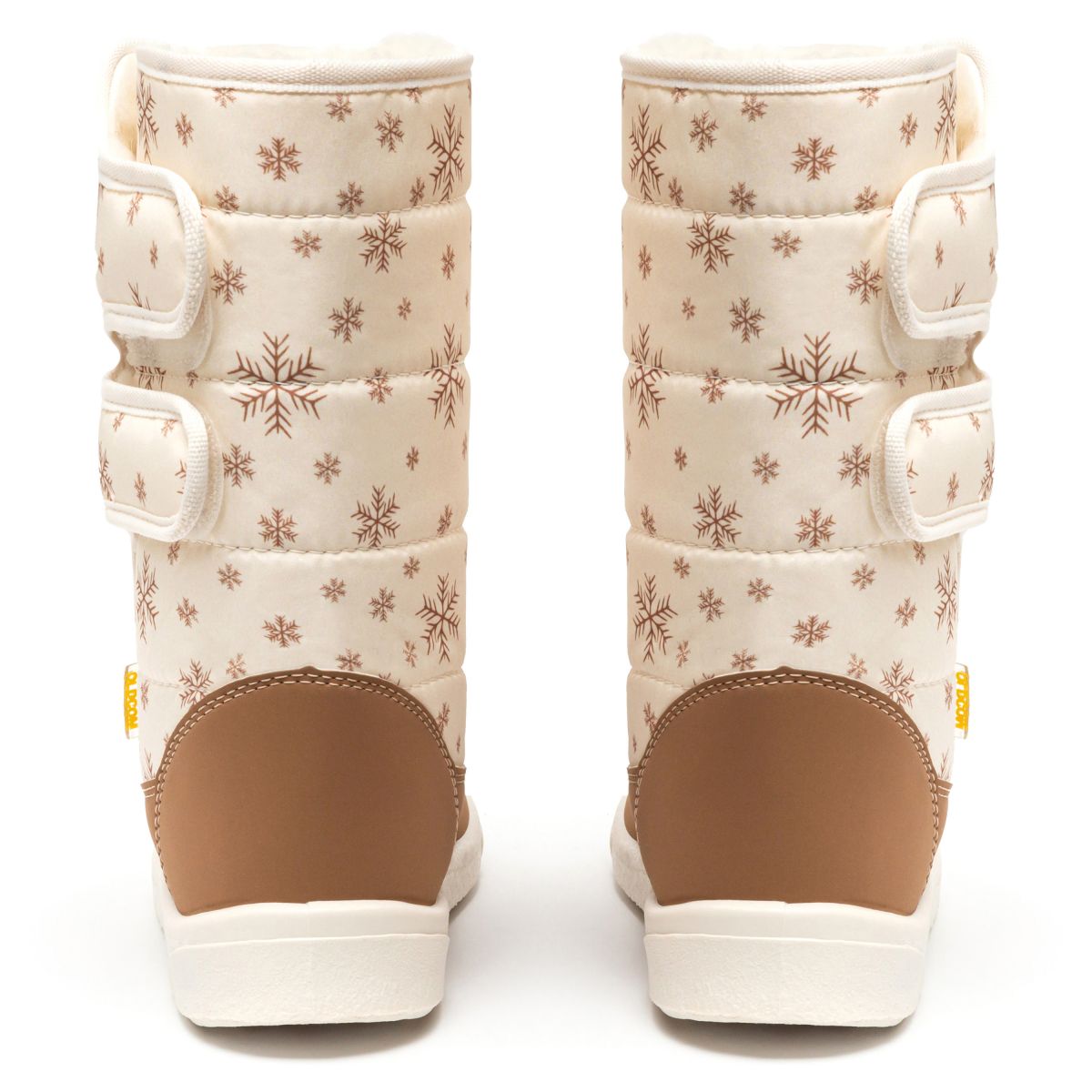 Дутики женские в снежинки Aurora айвори