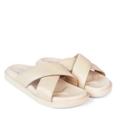 Шльопанці жіночі Clara з натуральної шкіри беж