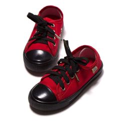 Кеди дитячі Classic червоні на чорній підошві