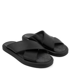 Шльопанці жіночі шкіряні Edith чорні