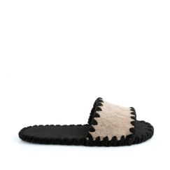 Кімнатні тапочки фетрові відкриті бежеві