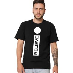 Футболка чоловіча чорна з принтом Believe