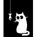 Футболка чоловіча чорна з принтом Cat & Fish