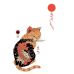 Футболка жіноча біла  з принтом Cat Japan