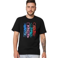 Футболка чоловіча чорна з принтом Eat Play Sleep Repeat