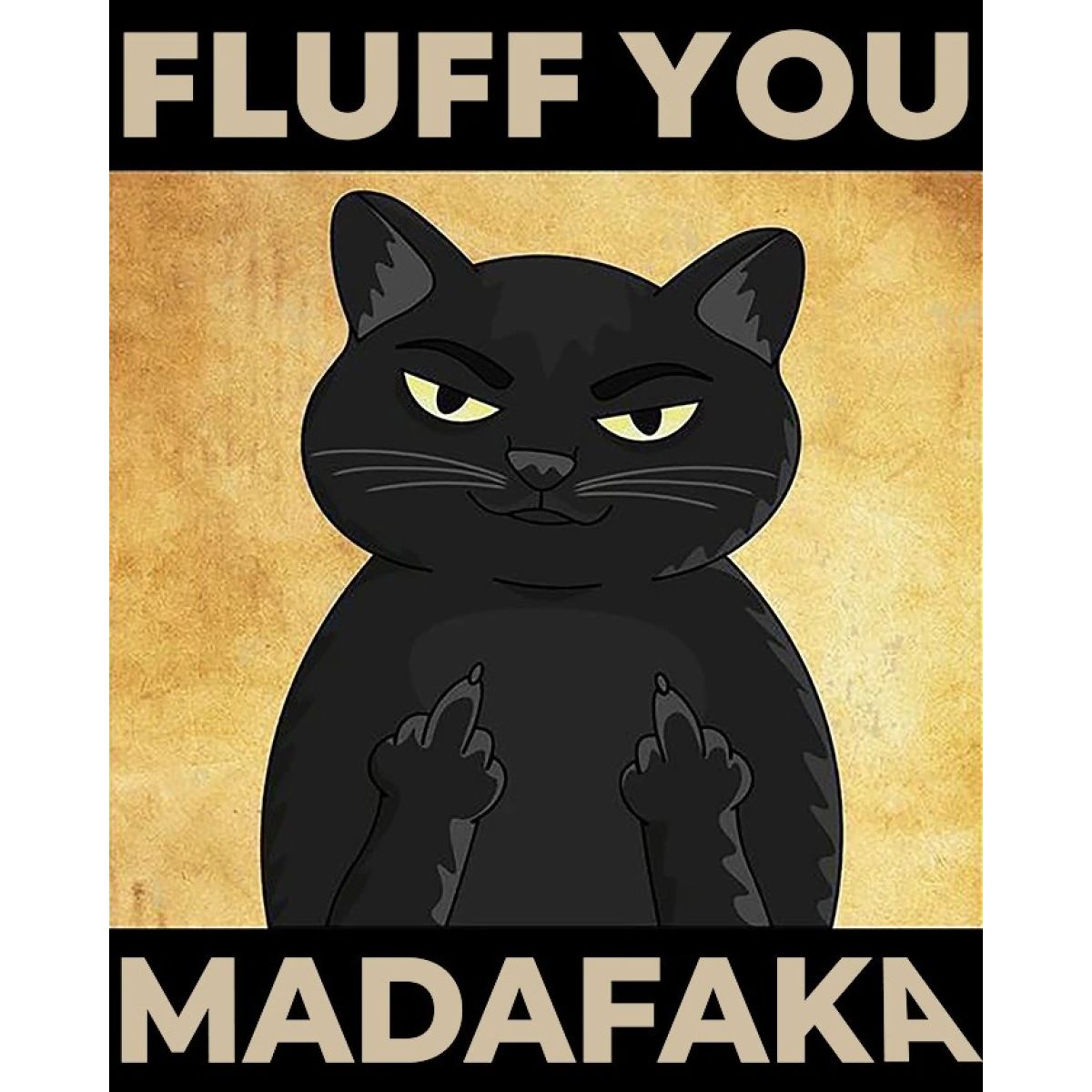 Футболка жіноча чорна з принтом Fluff You