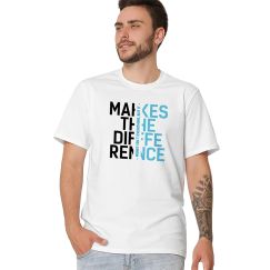 Футболка чоловіча біла з принтом Makes The Difference