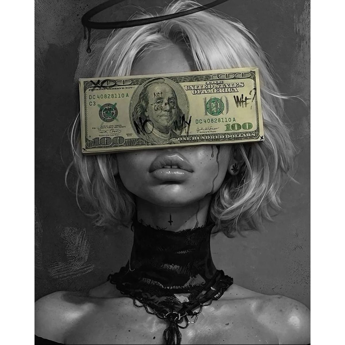 Футболка чоловіча біла з принтом Money Honey