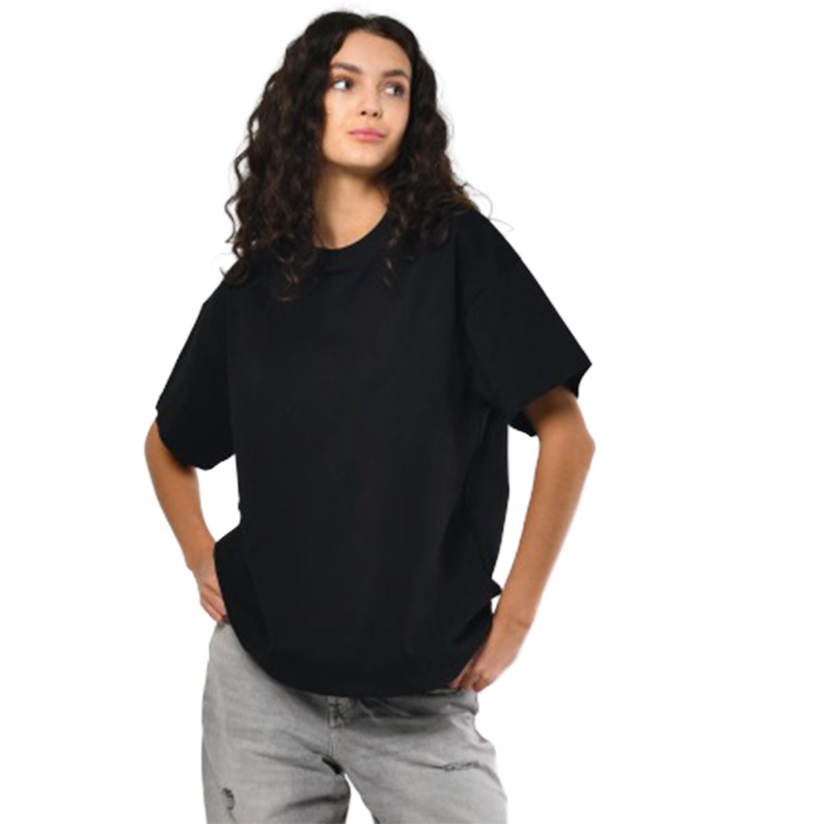 Футболка жіноча базова oversize Premium чорна