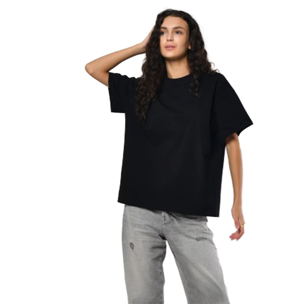 Футболка жіноча базова oversize Premium чорна
