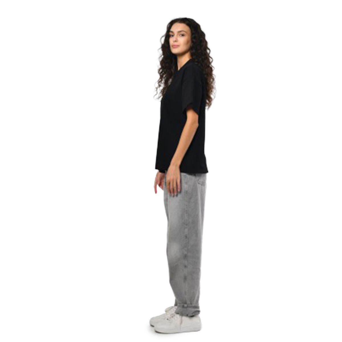 Футболка жіноча базова oversize Premium чорна