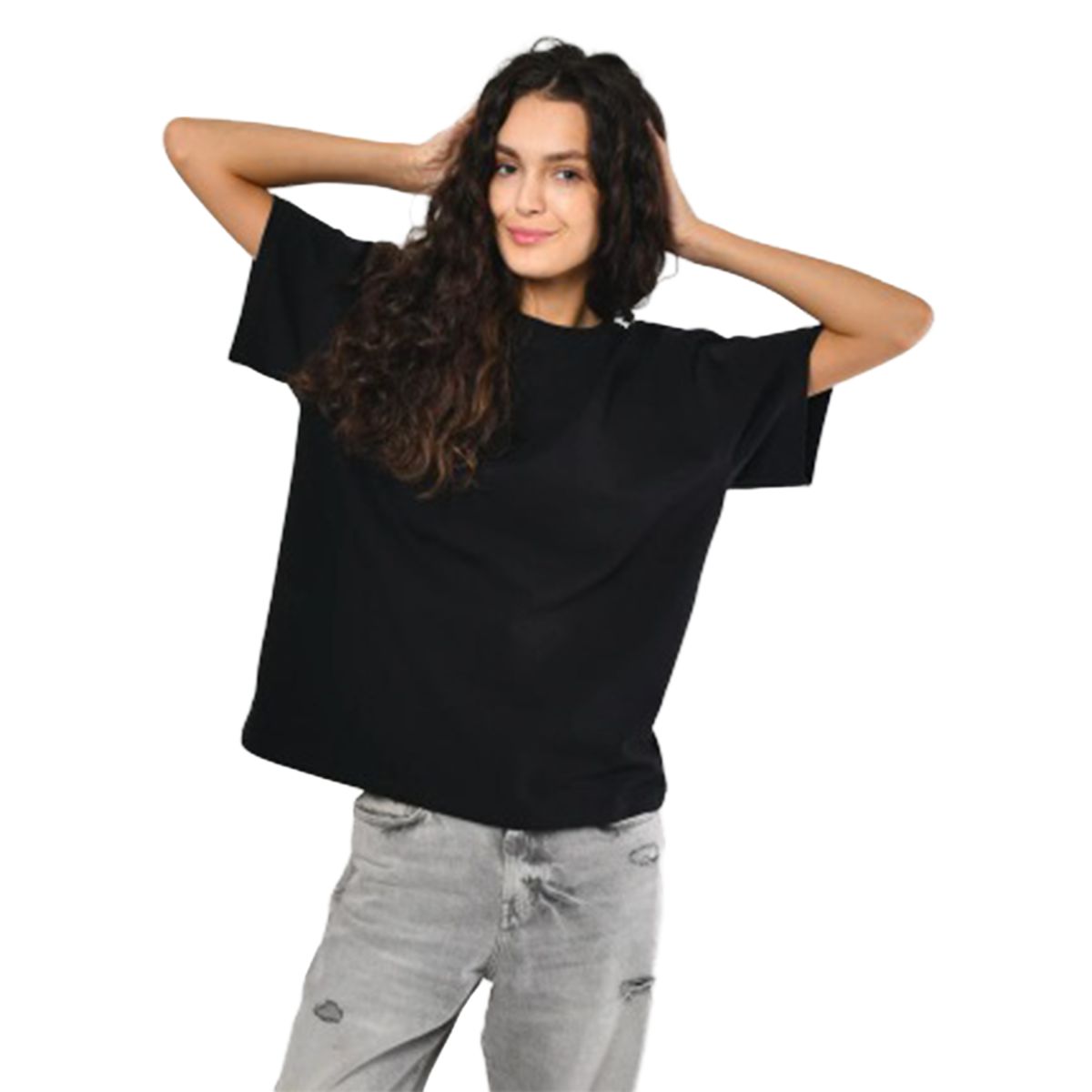 Футболка жіноча базова oversize Premium чорна