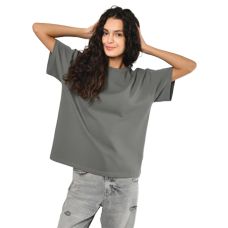 Футболка жіноча базова oversize Premium сіра