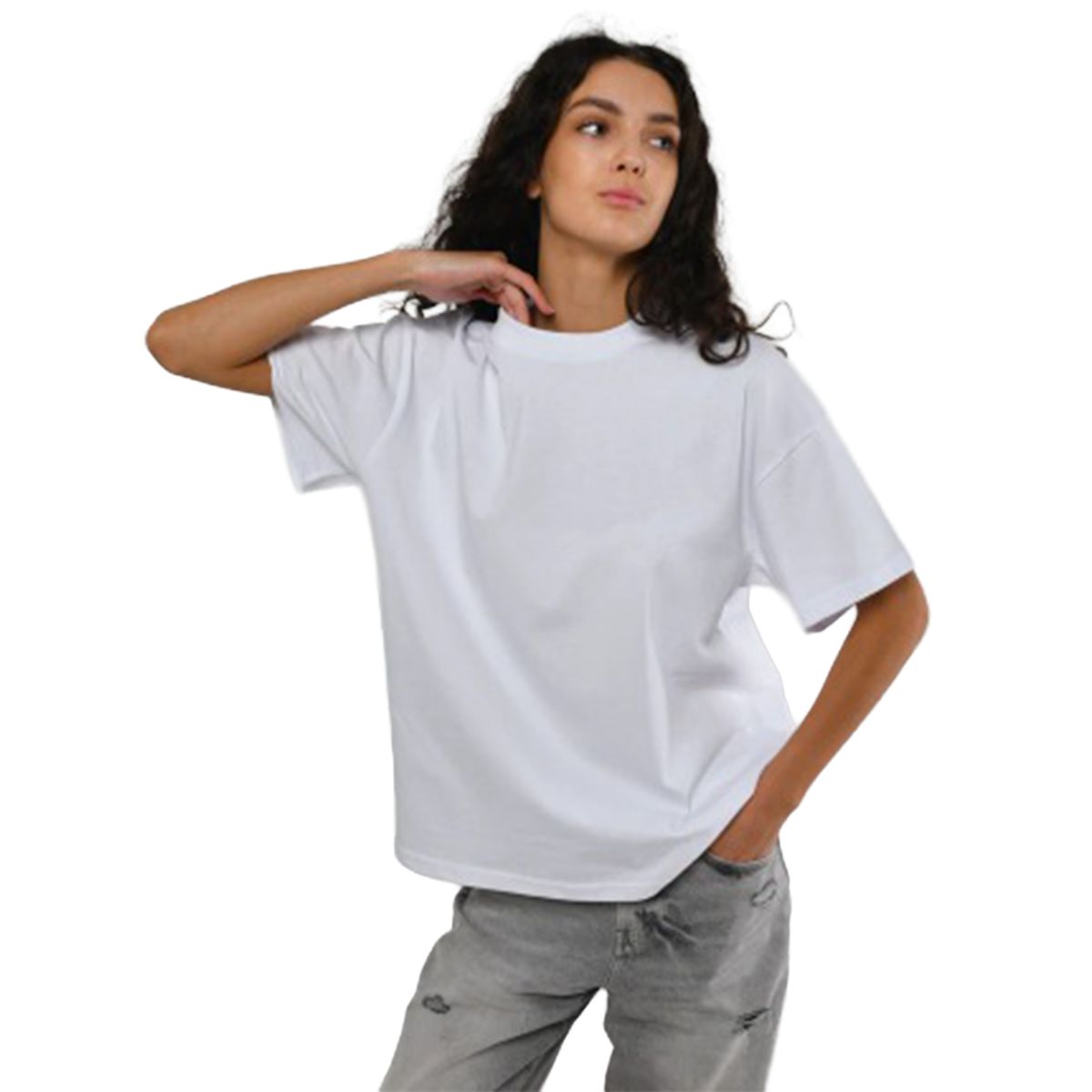 Футболка жіноча базова oversize Premium біла