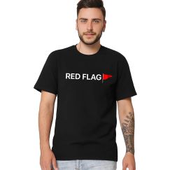 Футболка чоловіча чорна з принтом Red Flag