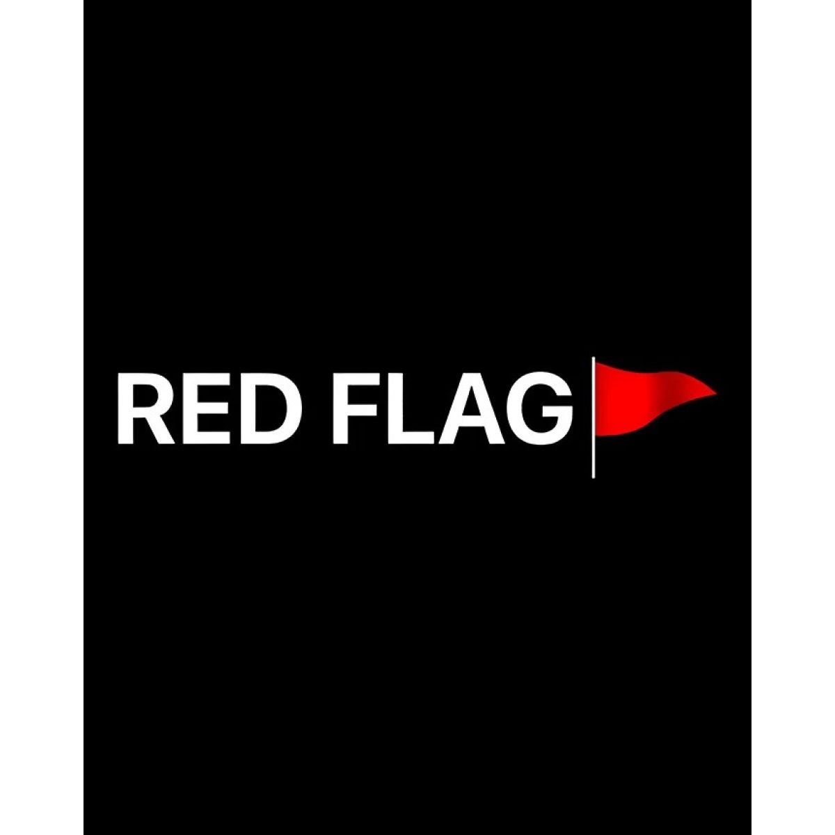 Футболка чоловіча чорна з принтом Red Flag