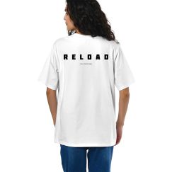 Футболка жіноча біла з принтом Reload