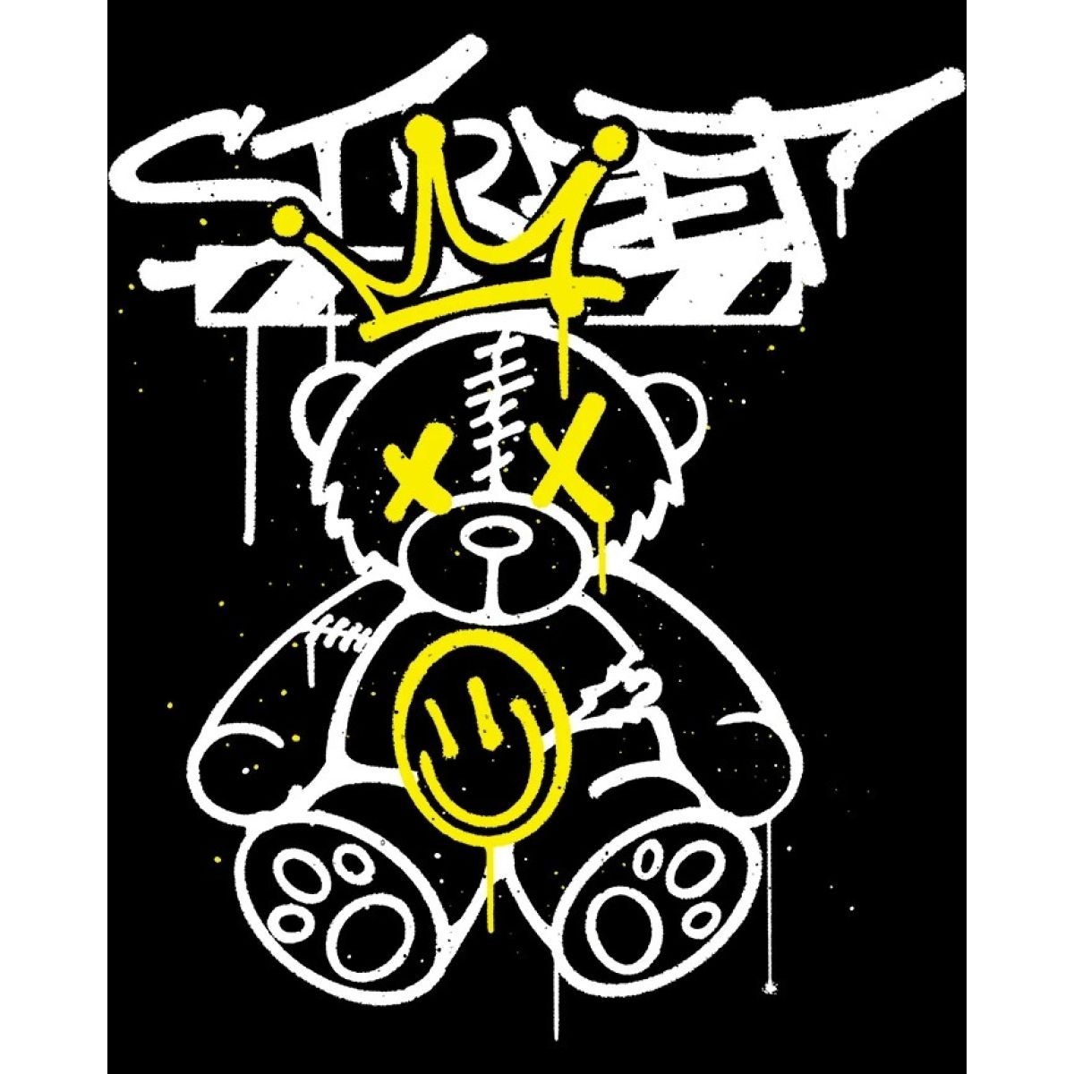 Футболка чоловіча чорна з принтом Street Bear