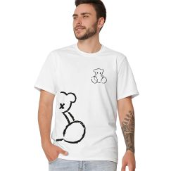 Футболка чоловіча біла з принтом Teddy Bear