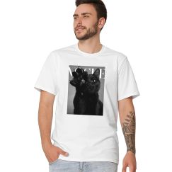 Футболка чоловіча біла з принтом Vogue Kitty