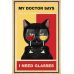 Футболка чоловіча біла з принтом Wine Cat