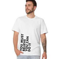 Футболка чоловіча біла з принтом You Can Do It