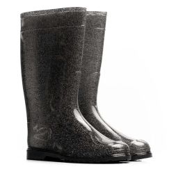Гумові чоботи жіночі Глітер сріблясті