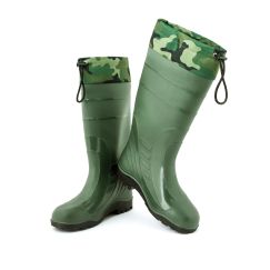 Резиновые сапоги мужские утепленные ПВХ Hunter зеленые