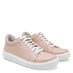 Кеди жіночі шкіряні Kira бежево-рожеві