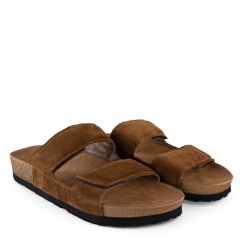 Шльопанці жіночі Madlen з натуральної замші беж