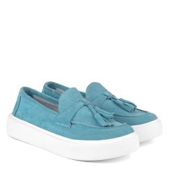 Лофери жіночі Mira з натуральної замші блакитні