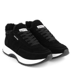 Кросівки жіночі замшеві на хутрі Remi чорні