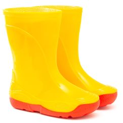 Резиновые сапоги детские ПВХ Vivid желтые на красной подошве