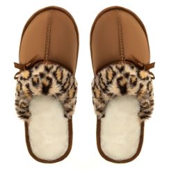 Комнатные тапочки женские Comfy коричневые