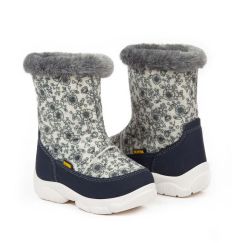 Дитячі зимові чоботи войлочні Toy сірі квіти