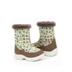 Дитячі зимові чоботи войлочні Toy зелені квіти