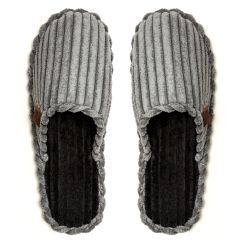 Комнатные тапочки мужские Larry серо-чёрные