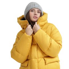 Зимова куртка жіноча oversize гірчична 60192