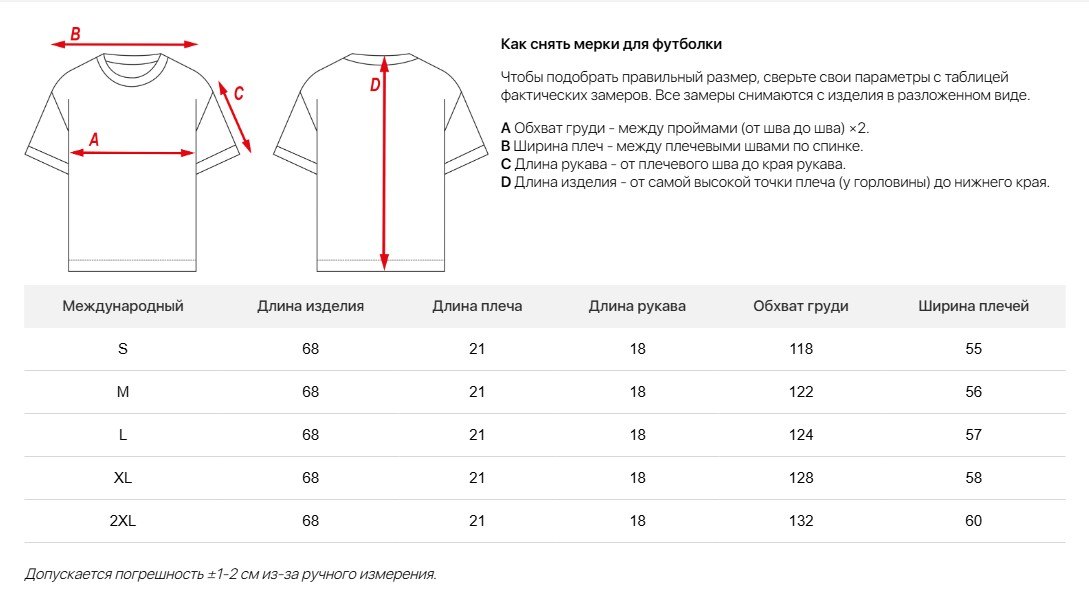 Таблиця розмірів